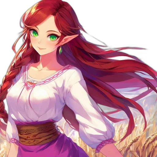 dress, staff, fantasy art, pixel art transparent PNG cut-out