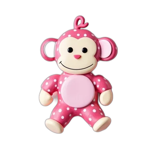 animal, 3d render, pink, monkey transparent PNG cut-out