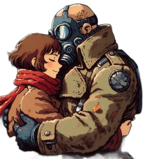 jacket, robot, mask, concept art transparent PNG cut-out