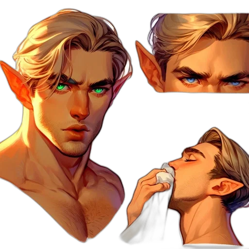 face, concept art, fantasy art, comic book art transparent PNG cut-out