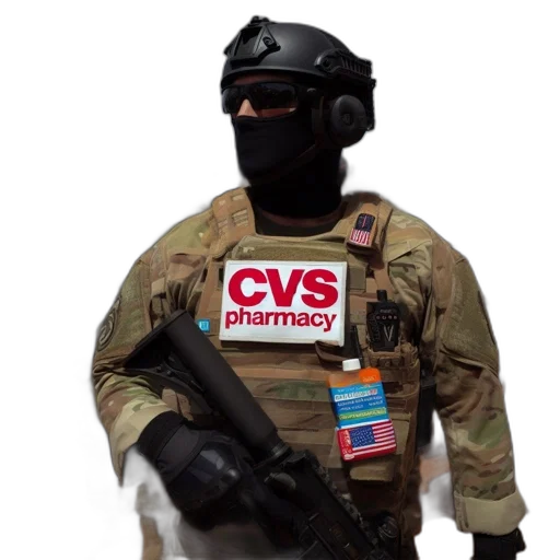 jacket, staff, weapon, mask transparent PNG cut-out