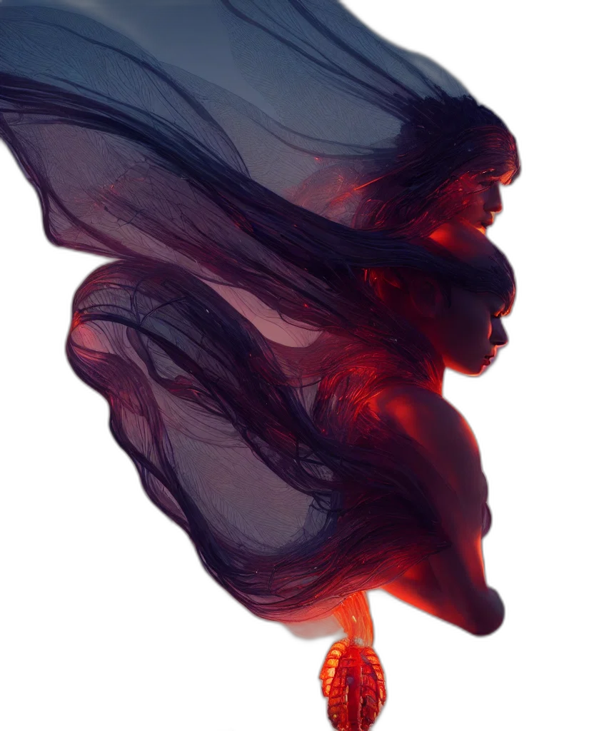 dragon, mask, hair, creature transparent PNG cut-out