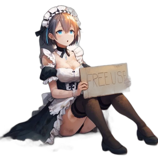 dress, robot, weapon, staff transparent PNG cut-out