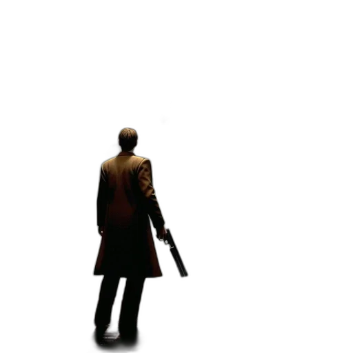 jacket, staff, weapon, robot transparent PNG cut-out