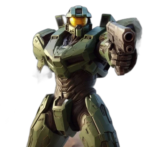 robot, weapon, concept art, 3d render transparent PNG cut-out