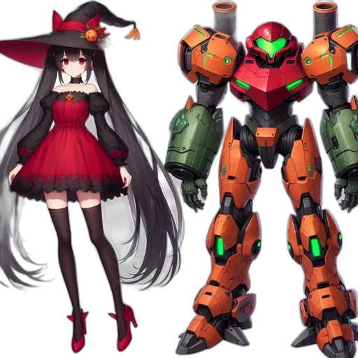robot, concept art, anime, pixel art transparent PNG cut-out