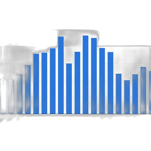 3d render, bar, chart, shows transparent PNG cut-out