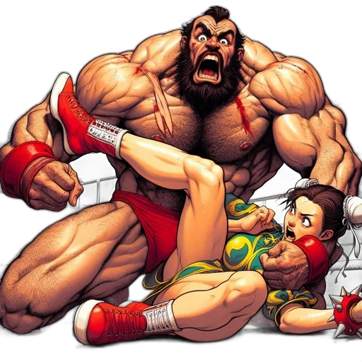 comic book art, concept art, wrestling, ring transparent PNG cut-out