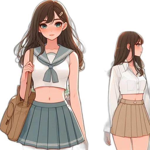 dress, anime, concept art, cartoon transparent PNG cut-out