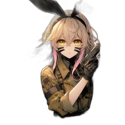 weapon, animal, mask, hair transparent PNG cut-out