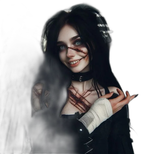 face, mask, creature, staff transparent PNG cut-out
