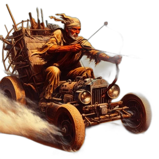 car, weapon, concept art, photorealistic transparent PNG cut-out