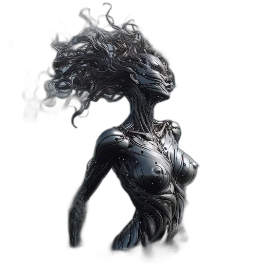 hair, dress, creature, mask transparent PNG cut-out