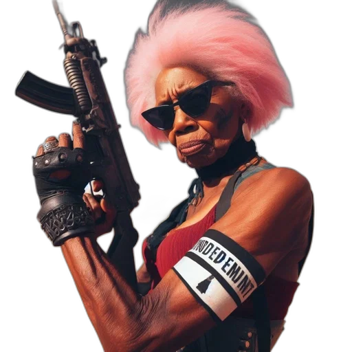 weapon, hair, animal, cyberpunk transparent PNG cut-out