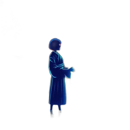 dress, jacket, staff, robot transparent PNG cut-out