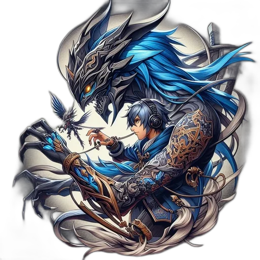 dragon, sword, staff, weapon transparent PNG cut-out