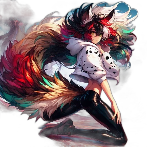 fantasy art, concept art, anime, watercolor transparent PNG cut-out