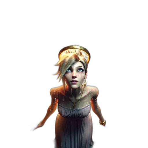 dress, staff, face, crown transparent PNG cut-out