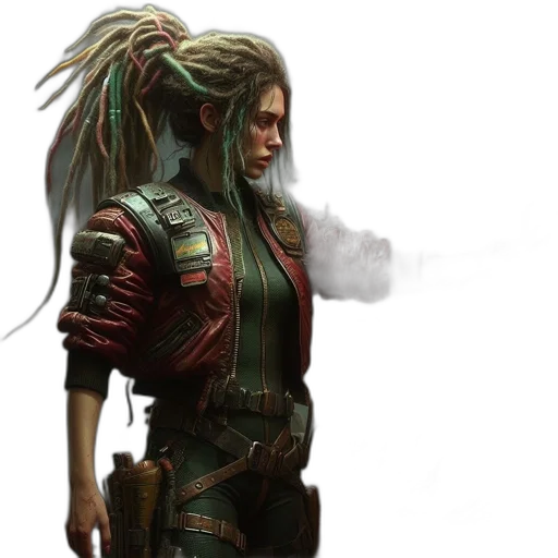 concept art, cyberpunk, fantasy art, comic book art transparent PNG cut-out