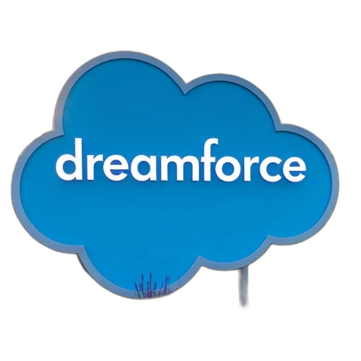 large, sign, reads, dreamforce transparent PNG cut-out