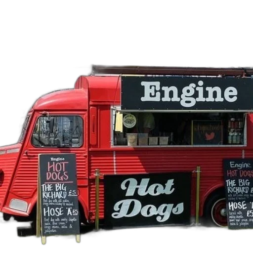 food, red, truck, named transparent PNG cut-out