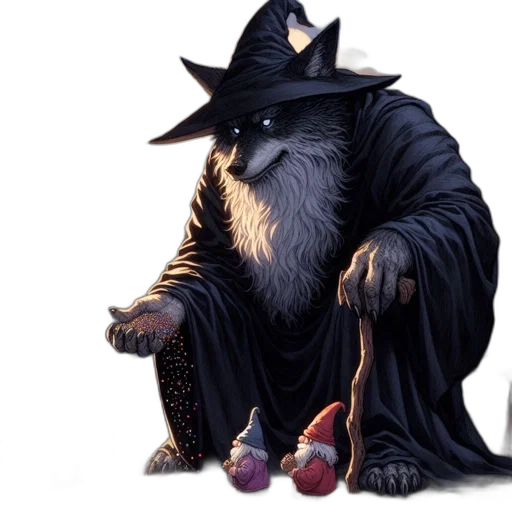 staff, hat, creature, animal transparent PNG cut-out