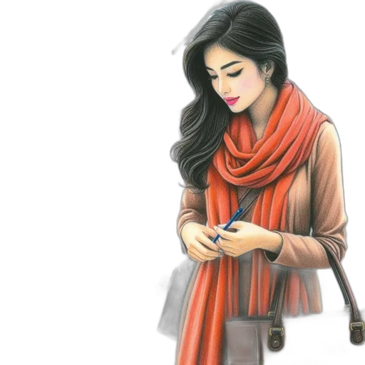 jewelry, dress, pencil sketch, oil painting transparent PNG cut-out