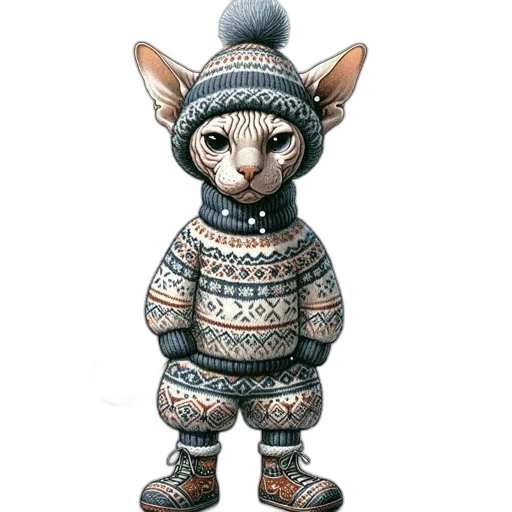 animal, hat, staff, jacket transparent PNG cut-out