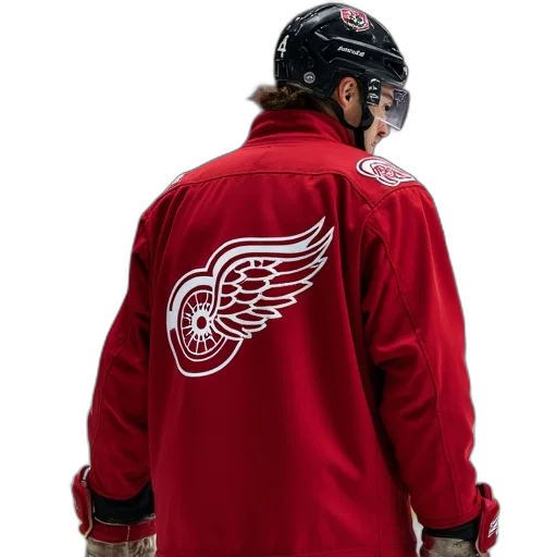 jacket, detroit, red, wings transparent PNG cut-out