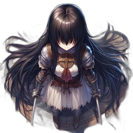 crown, dress, sword, hair transparent PNG cut-out