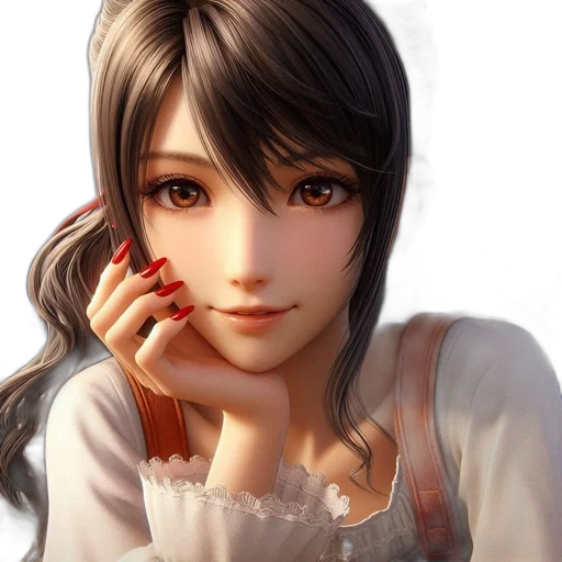 face, dress, jewelry, photorealistic transparent PNG cut-out