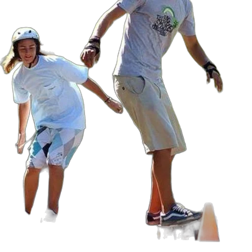 two, skateboarders, navigate, orange transparent PNG cut-out