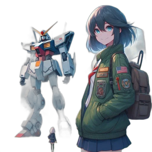 jacket, robot, weapon, creature transparent PNG cut-out