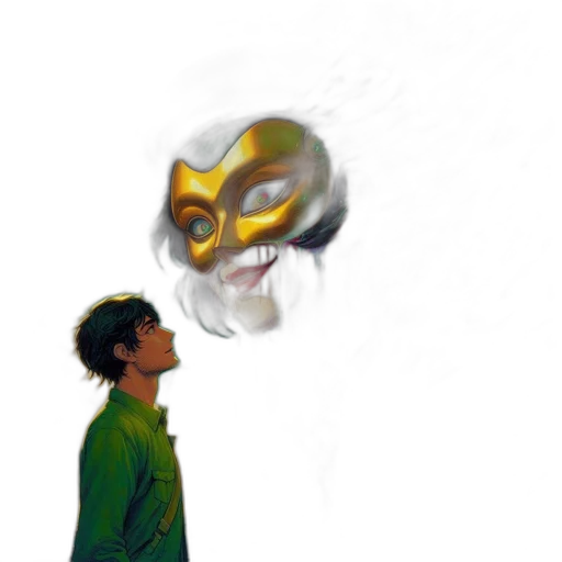 mask, face, creature, jacket transparent PNG cut-out
