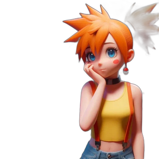 3d render, concept art, anime, cartoon transparent PNG cut-out