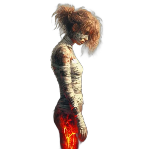dress, jacket, mask, hair transparent PNG cut-out