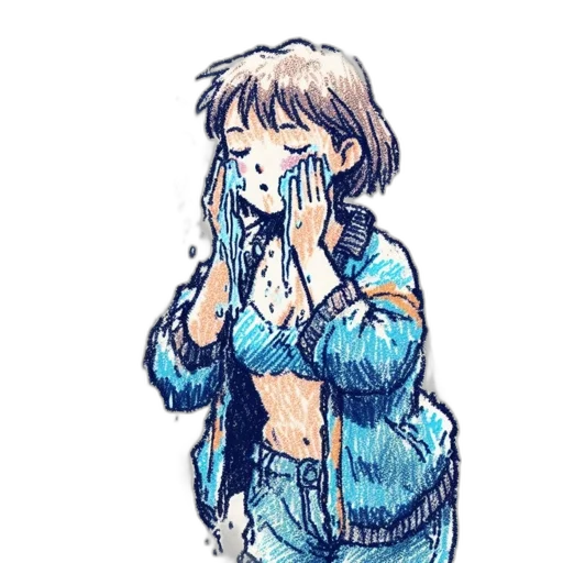 jacket, face, vaporwave, pixel art transparent PNG cut-out