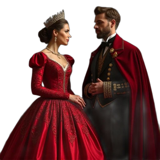 crown, dress, concept art, photorealistic transparent PNG cut-out