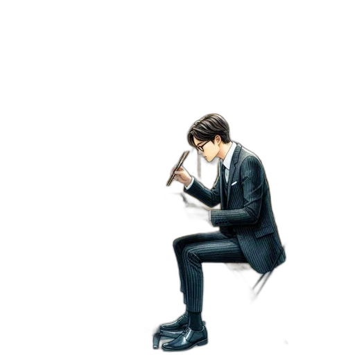 jacket, staff, concept art, cartoon transparent PNG cut-out