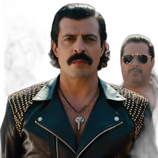 jacket, face, staff, three transparent PNG cut-out