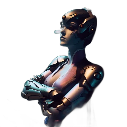 robot, cyberpunk, 3d render, concept art transparent PNG cut-out