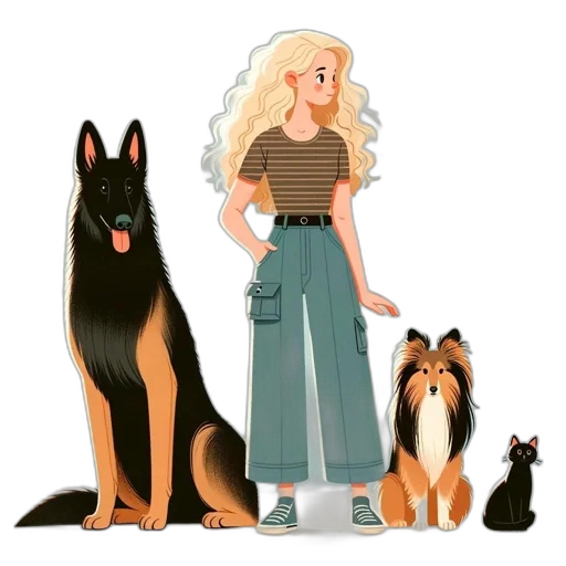 animal, dress, staff, cartoon transparent PNG cut-out