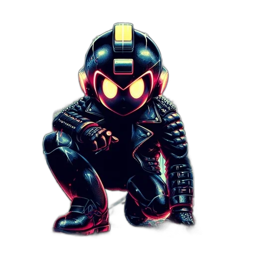 robot, creature, mask, pixel art transparent PNG cut-out