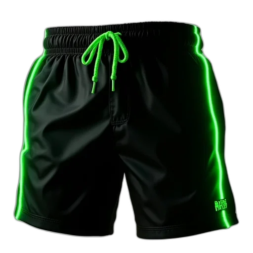 green, neon, bathing, shorts transparent PNG cut-out