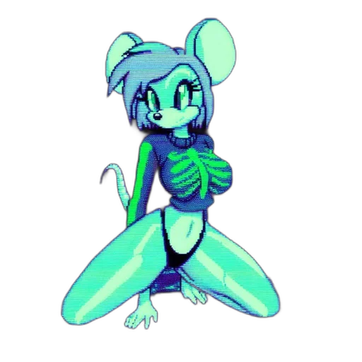 creature, robot, animal, pixel art transparent PNG cut-out