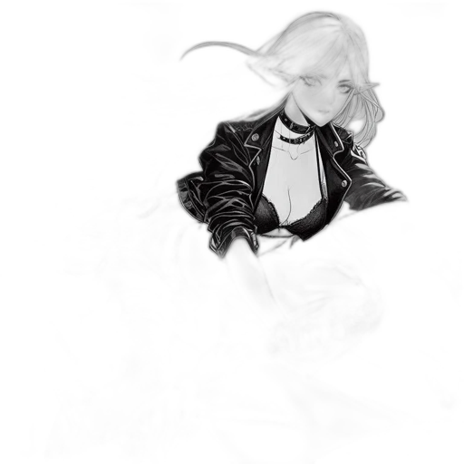 jacket, dress, hair, dragon transparent PNG cut-out