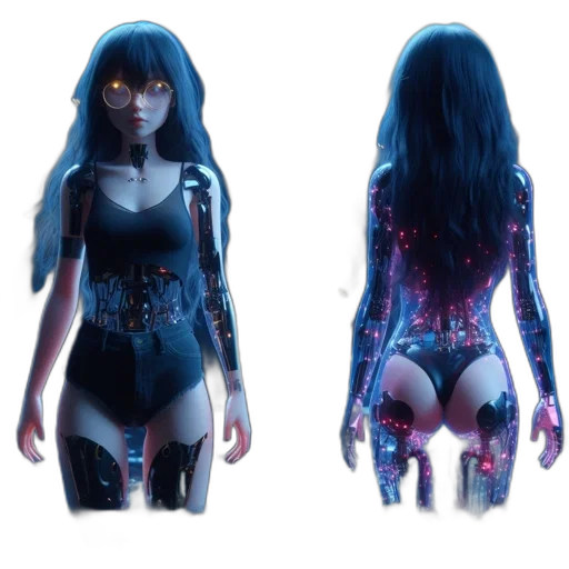 dress, concept art, cyberpunk, 3d render transparent PNG cut-out