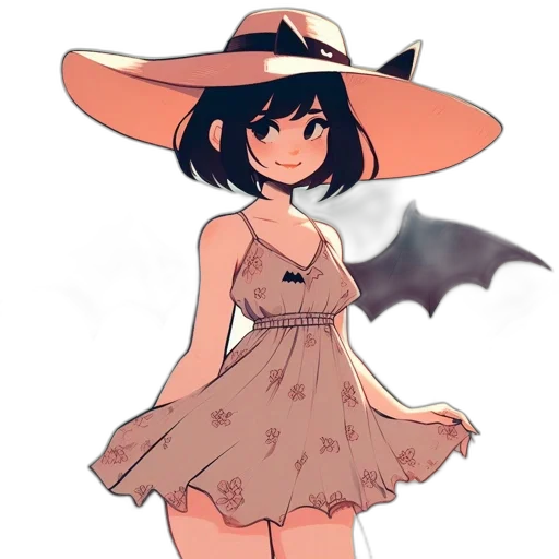 dress, hat, creature, umbrella transparent PNG cut-out