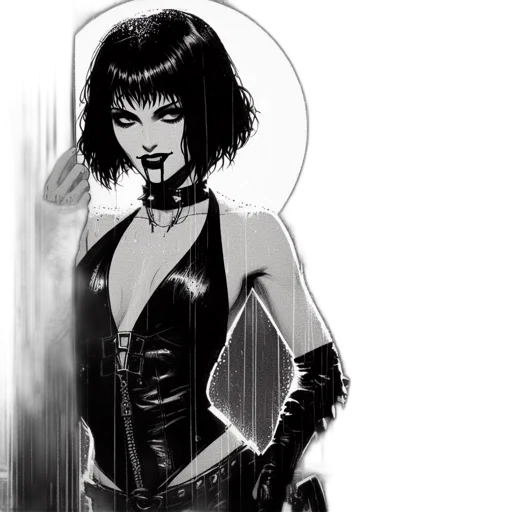 dress, comic book art, concept art, cyberpunk transparent PNG cut-out