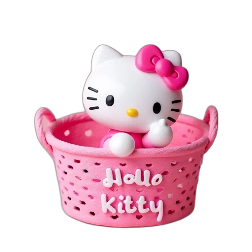 3d render, toy, basket, hello transparent PNG cut-out